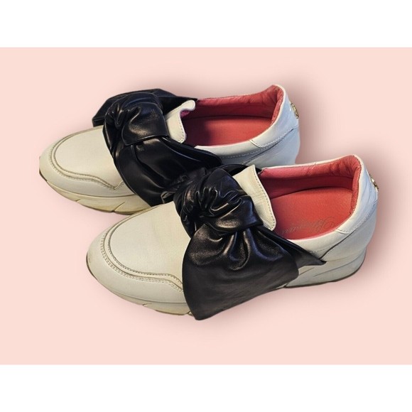 BLUMARINE 7 ITALIAN Sneakers Platform Low Top Athletic Shoes White Leather ITALY - Picture 7 of 12